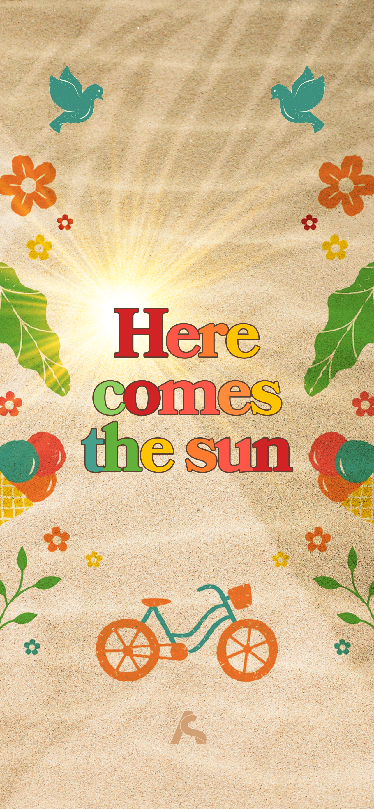 Here Comes the Sun Summer iPhone Wallpaper